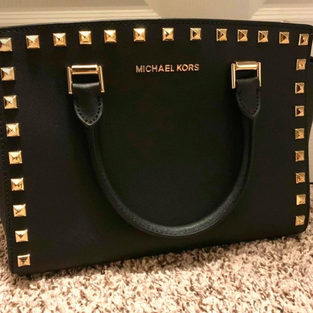 Michael Kors Black Leather Shoulder Bag